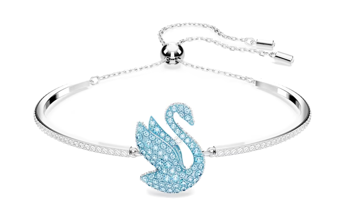 (Women) Swarovski Swan Blue Crystal Logo  Bracelet 5660595