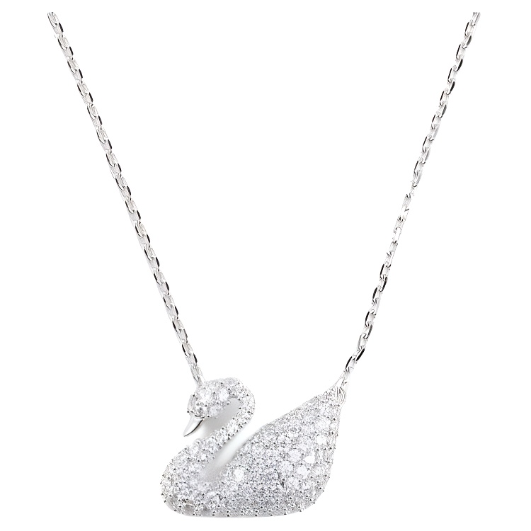 (Women) Swarovski Swan Crystal Pendant Necklace for Women – Elegant Collarbone Chain 5467384