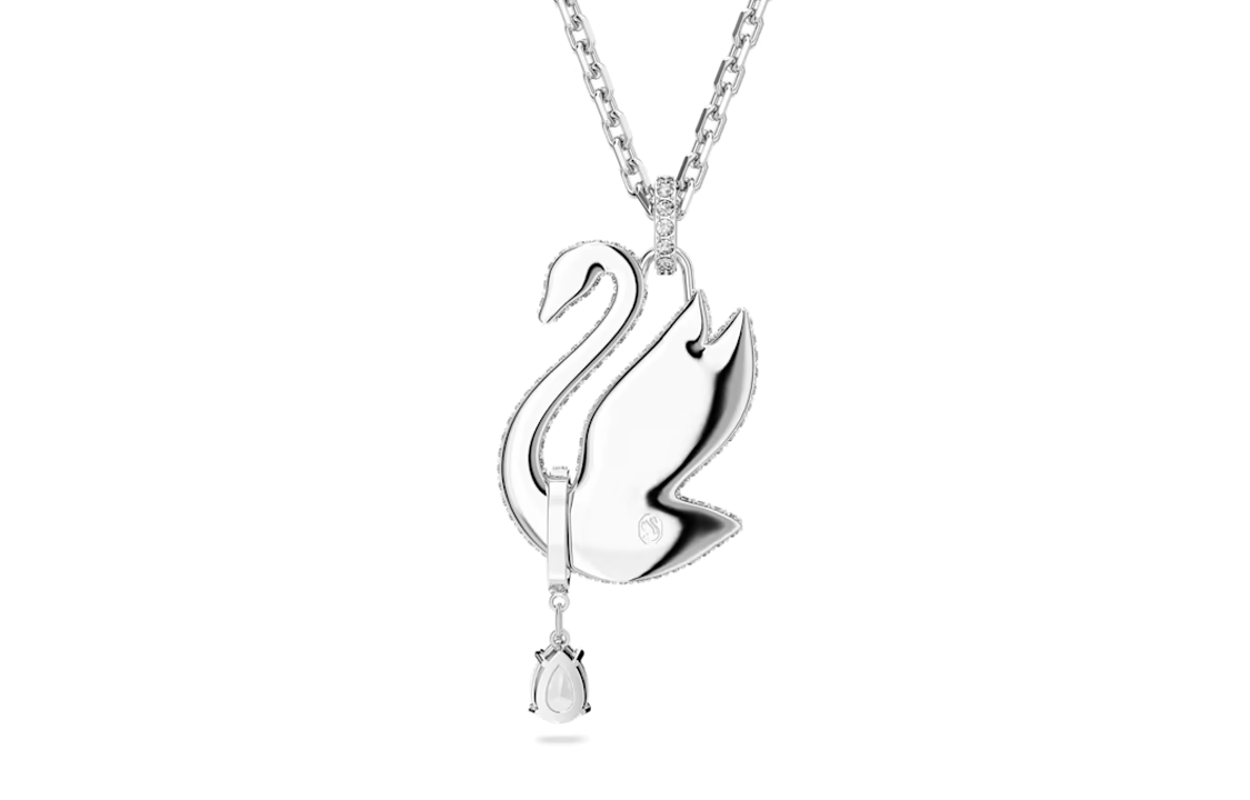 (Women) Swarovski Swan Necklace Large White Rhodium-Plated Crystal Pendant for Women Silver 5647546 圖 3