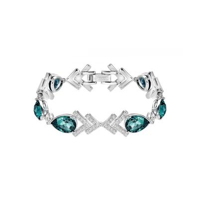 (Women) Swarovski Teardrop Alloy Crystal Bracelet for Women - Silver. 5203794