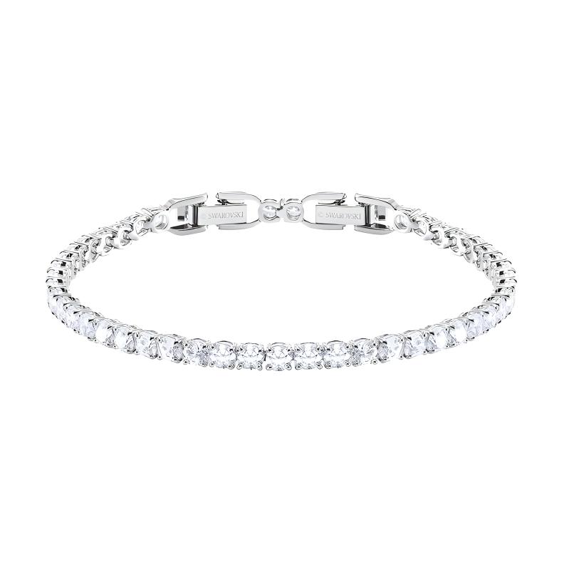 (Women) Swarovski Tennis Deluxe Rhodium-Plated Bracelet for Women. 5409771