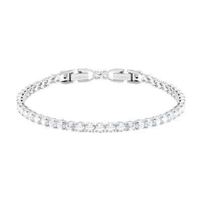 (Women) Swarovski Tennis Deluxe Rhodium-Plated Bracelet for Women. 5409771