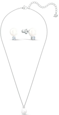 (W) 施華洛世奇珍珠水晶項鍊耳環套組 鍍銠白色 5569758 Lookbook (W) 施華洛世奇珍珠水晶項鍊耳環套組 鍍銠白色 5569758