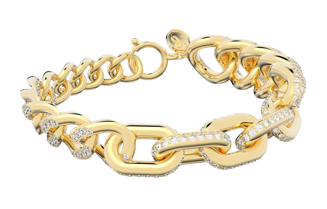 (Women) Swarovski Trendy Fashion Bracelet for Women - Gold. 5641318