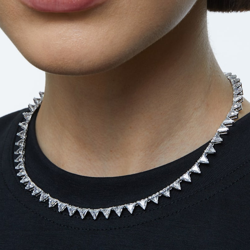 (Women) Swarovski Triangle Cut Necklace for Women - Silver 5599191 圖 4