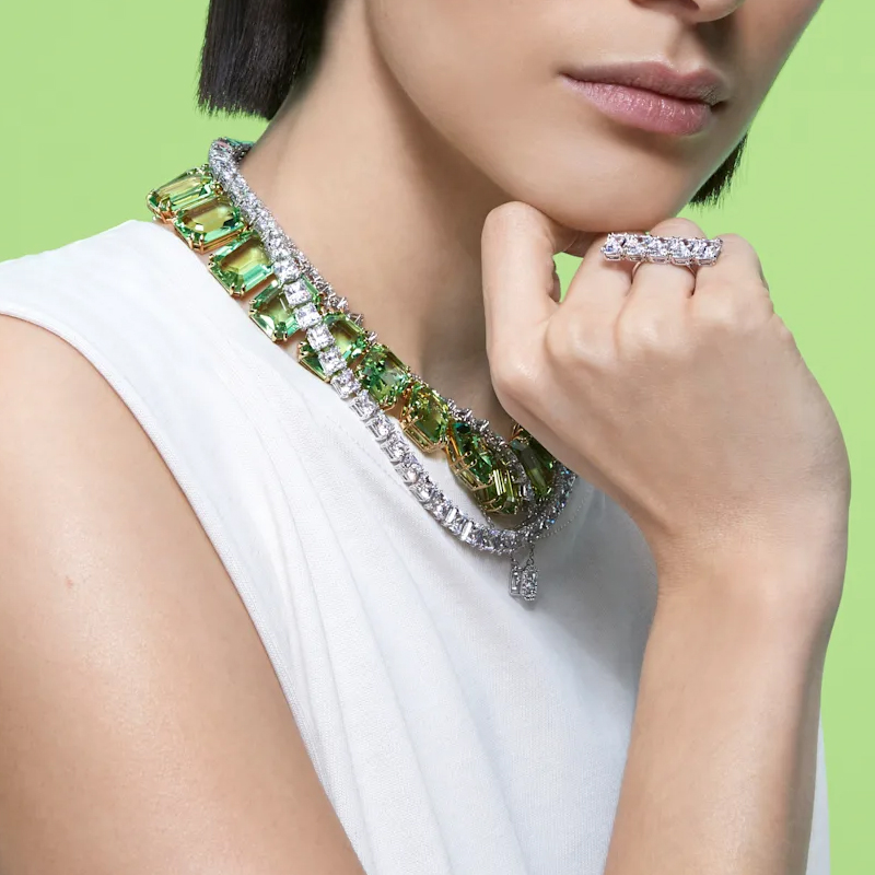 (Women) Swarovski Triangle Cut Necklace for Women - Silver 5599191 圖 5