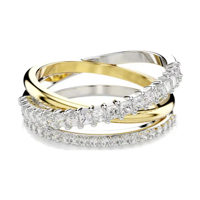 (Women) Swarovski Triple Zirconia Silver Ring for Women. 5689732