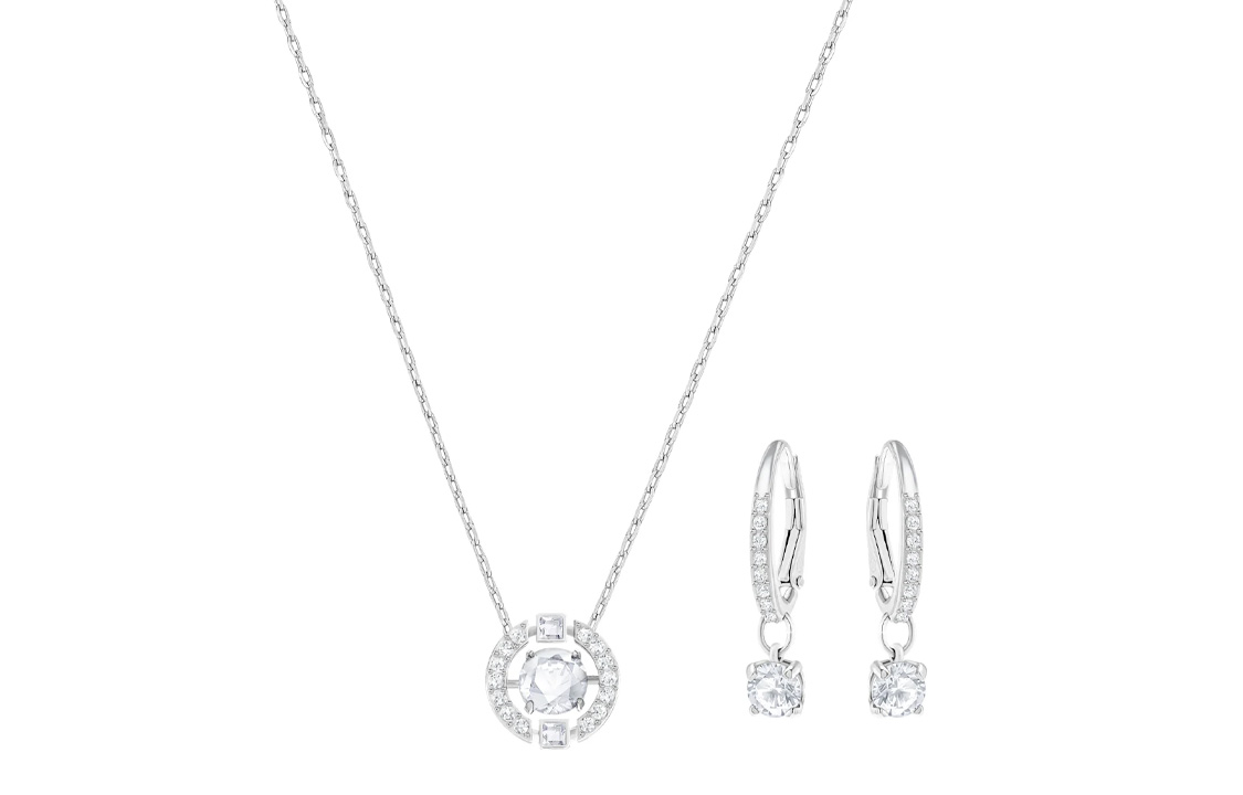(Women) Swarovski Una Classic Sparkling Earrings & Necklace Set for Women 5279018