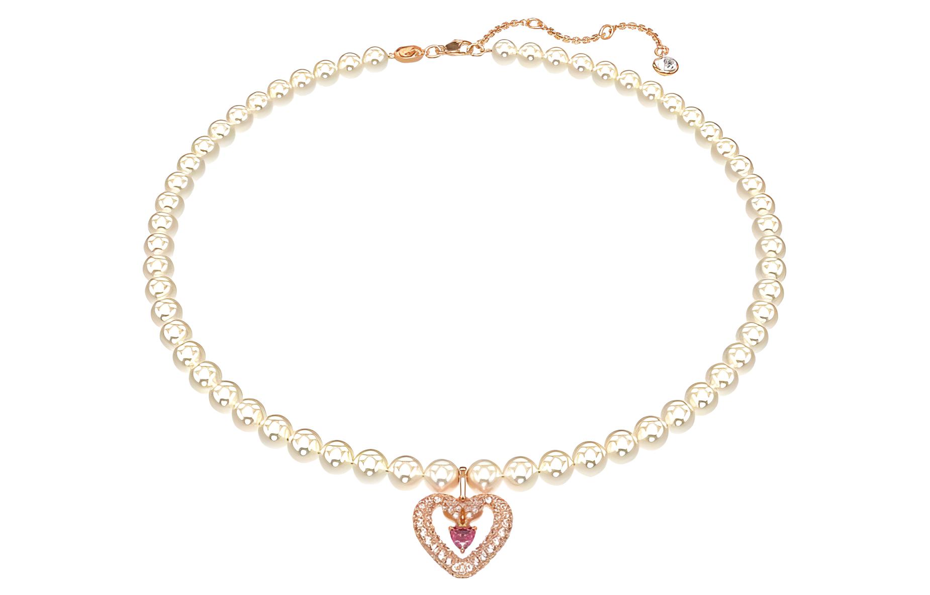 (Women) Swarovski Una Heart Crystal Pendant Necklace for Women - White. 5662880