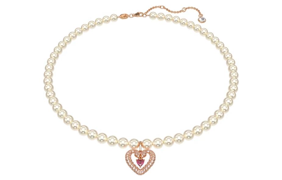 (Women) Swarovski Una Heart Crystal Pendant Necklace for Women - White. 5662880 圖 2