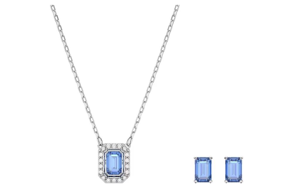 (Women) Swarovski Una Octagon Cut Rhodium-Plated Necklace for Women. 5641171