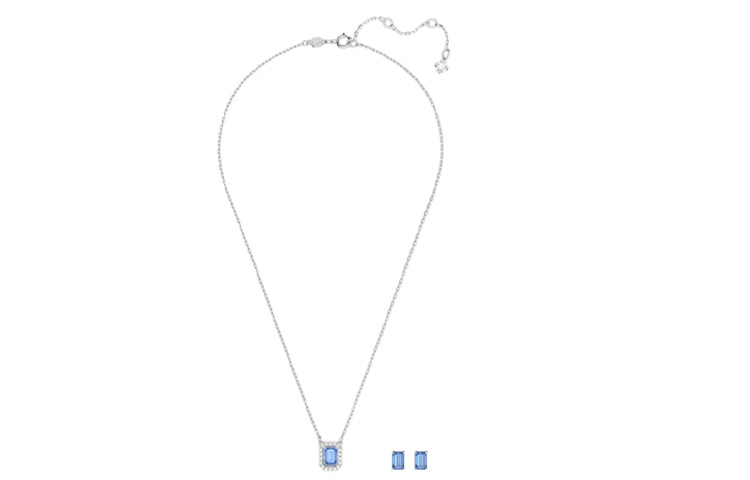 (Women) Swarovski Una Octagon Cut Rhodium-Plated Necklace for Women. 5641171 圖 3