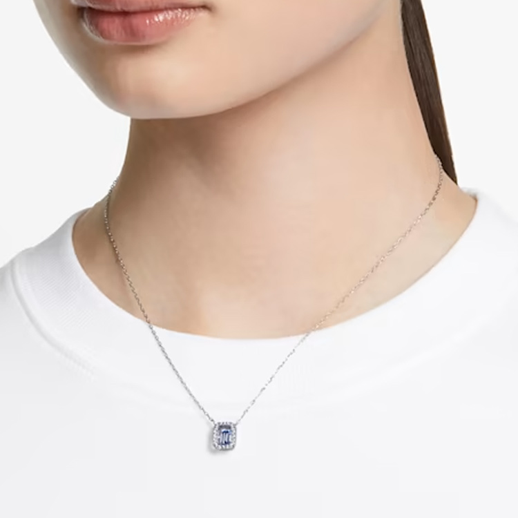 (Women) Swarovski Una Octagon Cut Rhodium-Plated Necklace for Women. 5641171 圖 5