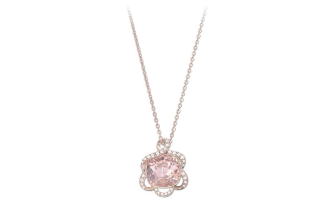 (Women) Swarovski Vintage Rose Gold Crystal Flower Necklace for Women. 5038421