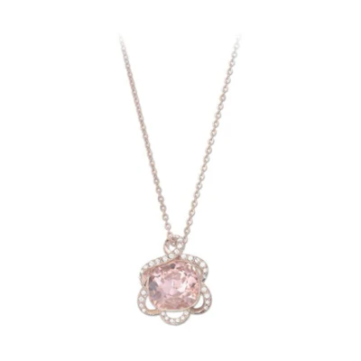 (Women) Swarovski Vintage Rose Gold Crystal Flower Necklace for Women. 5038421