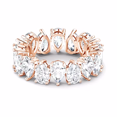 (Women) Swarovski Vittore Pear Ring for Women in Rose Gold Plating. 5585425