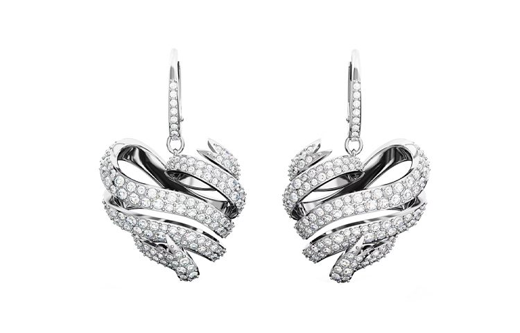 (Women) Swarovski Volta Elegant Heart Versatile Earrings Women White 5652029 圖 3