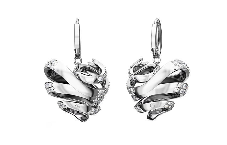 (Women) Swarovski Volta Elegant Heart Versatile Earrings Women White 5652029 圖 4