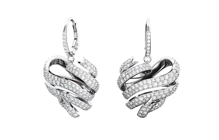 (Women) Swarovski Volta Elegant Heart Versatile Earrings Women White 5652029 圖 5