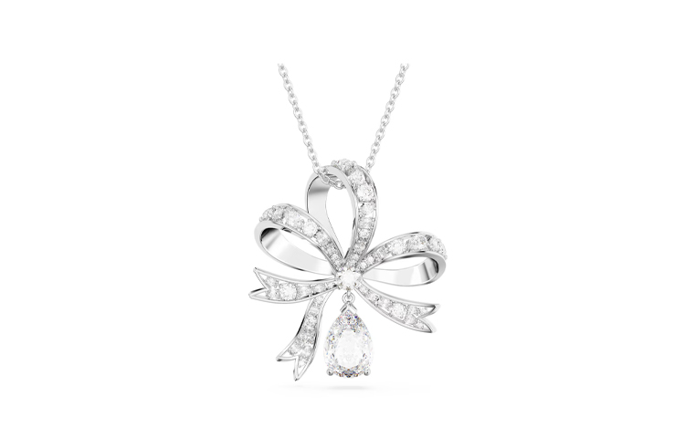 (Women) Swarovski Volta Rhodium-Plated Bow Necklace  Fashion White 5647561 圖 2