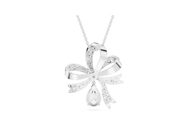 (Women) Swarovski Volta Rhodium-Plated Bow Necklace  Fashion White 5647561 圖 3