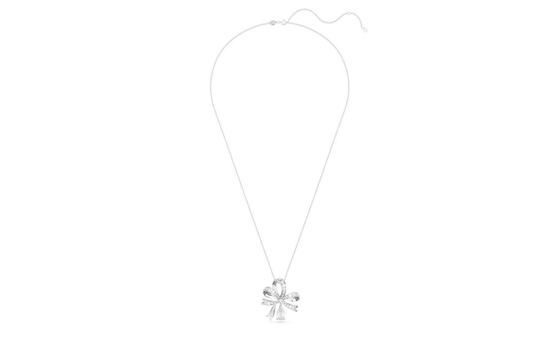 (Women) Swarovski Volta Rhodium-Plated Bow Necklace  Fashion White 5647561 圖 4
