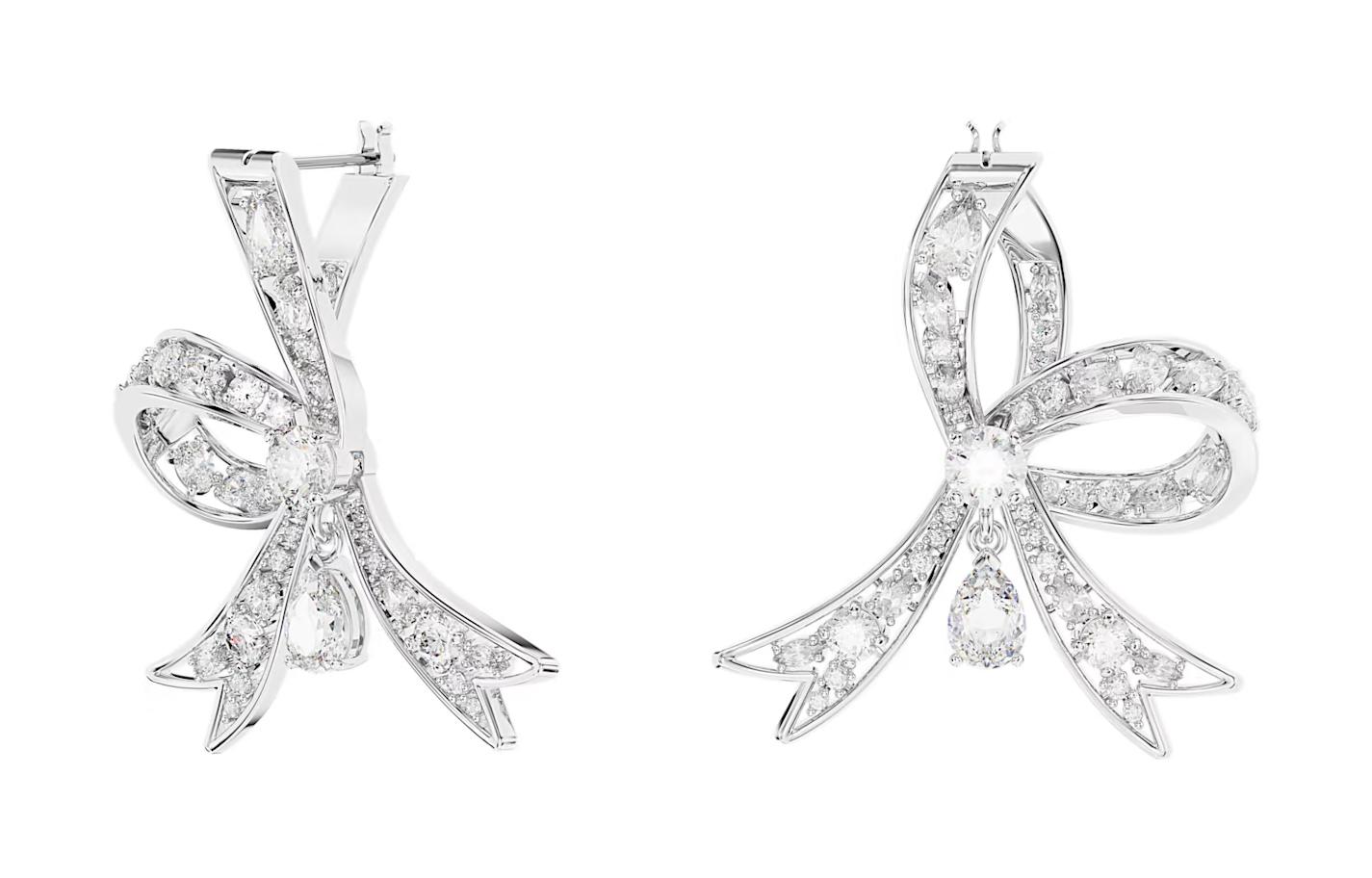 (Women) Swarovski Volta Rhodium-Plated Elegant Versatile Earrings for Women. 5647582