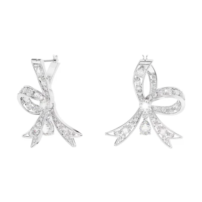 (Women) Swarovski Volta Rhodium-Plated Elegant Versatile Earrings for Women. 5647582