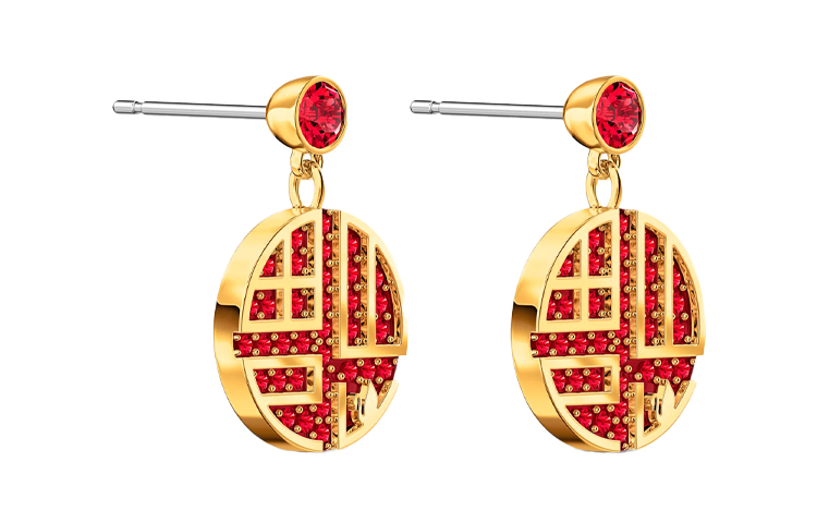 Shop (W) 施華洛世奇x故宮限量版紅色福字耳環套組女款 5539915