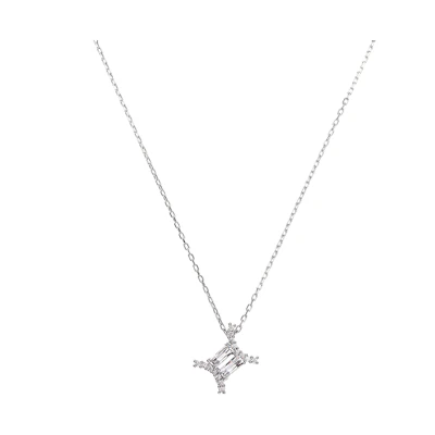 (Women) Swarovski Zodiac Gemini Necklace Silver for Women with Mixed Metal Finish. 5563893