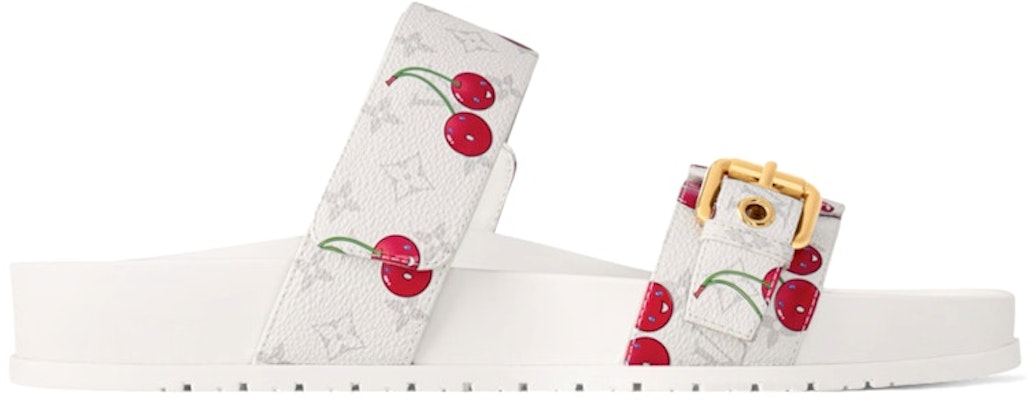 (Women) Takashi Murakami Louis Vuitton Cherry Bom Dia Flat Comfort Mule White Monogram Cherry 1AHLZ7 Buy (Women) Takashi Murakami Louis Vuitton Cherry Bom Dia Flat Comfort Mule White Monogram Cherry 1AHLZ7