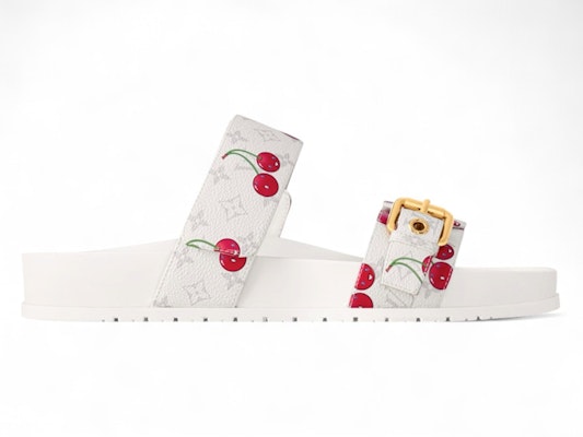 (Women) Takashi Murakami Louis Vuitton Cherry Bom Dia Flat Comfort Mule White Monogram Cherry 1AHLZ7 Buy (Women) Takashi Murakami Louis Vuitton Cherry Bom Dia Flat Comfort Mule White Monogram Cherry 1AHLZ7