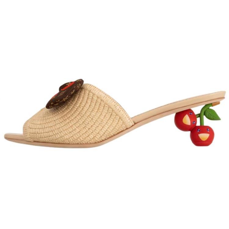 (Women) Takashi Murakami x Louis Vuitton Cherie Mule Raffia 1AHLSJ