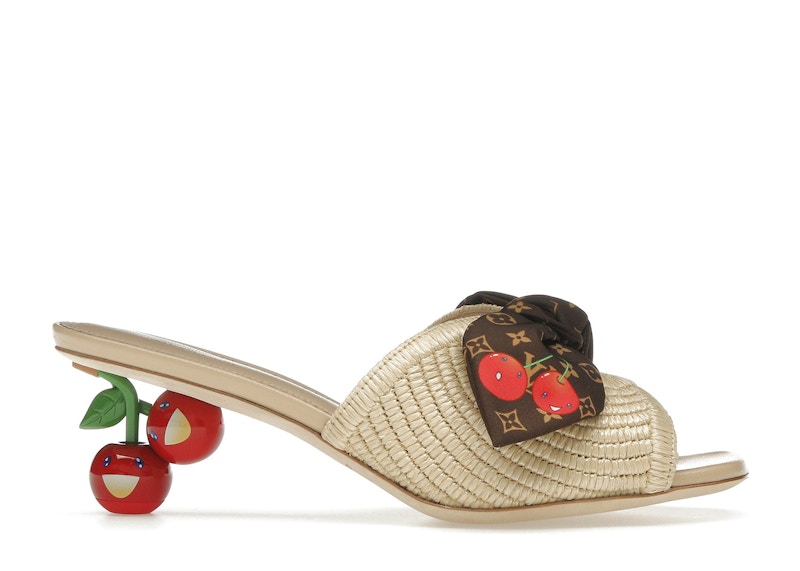 (Women) Takashi Murakami x Louis Vuitton Cherie Mule Raffia 1AHLSJ
