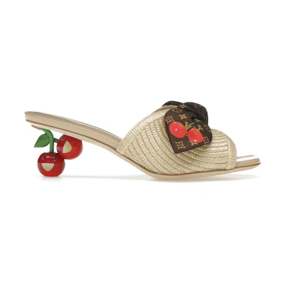 (W) Takashi Murakami LV Cherie Mule Raffia