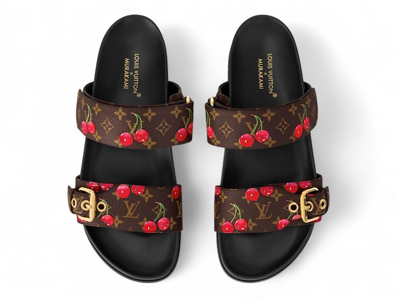 Shop (W) Takashi Murakami x Louis Vuitton Cherry Bom Dia Mule Coklat Monogram Ceri 1AHM03