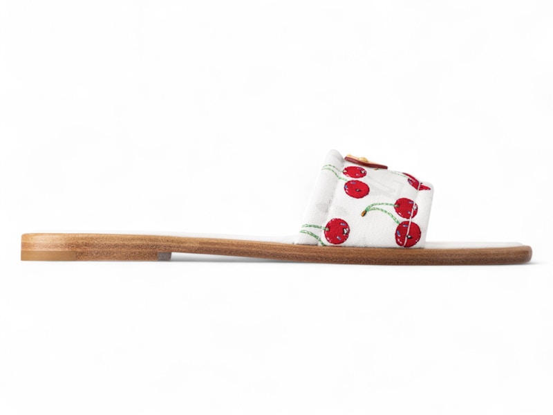 (Women) Takashi Murakami x Louis Vuitton Cherry Lily Flat Mule White 1AHM34