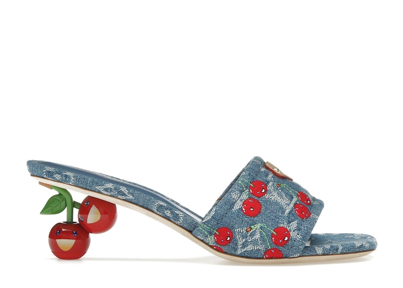 (Women) Takashi Murakami x Louis Vuitton Cherry Lily Mule Denim 1AHLTF
