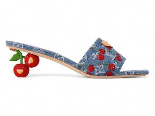 (Women) Takashi Murakami x Louis Vuitton Cherry Lily Mule Denim 1AHLTF Buy (Women) Takashi Murakami x Louis Vuitton Cherry Lily Mule Denim 1AHLTF