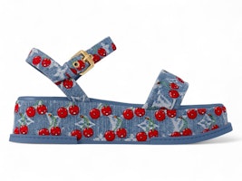(Women) Takashi Murakami x Louis Vuitton Cherry Maya Platform Sandal Denim 1AHNYD (Women) Takashi Murakami x Louis Vuitton Cherry Maya Platform Sandal Denim 1AHNYD