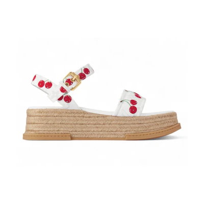 (W) Takashi Murakami LV Cherry Maya Platform Sandal White