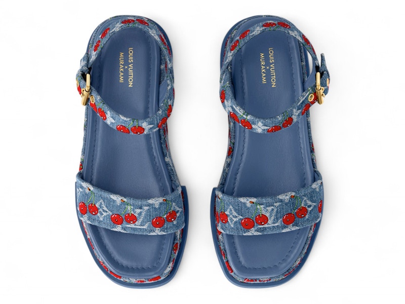 Lookbook (W) Takashi Murakami x Louis Vuitton Cherry Maya Platform Sandal Denim Wanita 1AHNYD