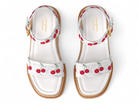 (Women) Takashi Murakami x Louis Vuitton Cherry Maya Platform Sandal White 1AHNSL Lookbook (Women) Takashi Murakami x Louis Vuitton Cherry Maya Platform Sandal White 1AHNSL