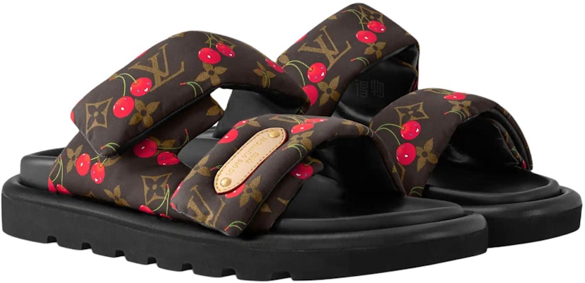 (W) Takashi Murakami x Louis Vuitton Cherry Mule Bruin Monogram Comfort Slipper 1AHME4 Lookbook (W) Takashi Murakami x Louis Vuitton Cherry Mule Bruin Monogram Comfort Slipper 1AHME4