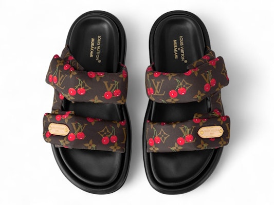 (Women) Takashi Murakami x Louis Vuitton Cherry Pool Pillow Flat Comfort Mule Brown Monogram Cherry 1AHME4 Lookbook (Women) Takashi Murakami x Louis Vuitton Cherry Pool Pillow Flat Comfort Mule Brown Monogram Cherry 1AHME4