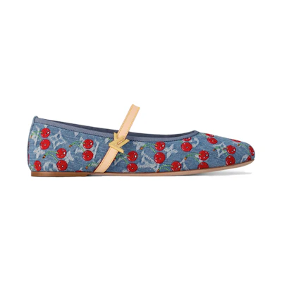 (W) Takashi Murakami LV Romy Flat Ballerina Denim/1AHKOM