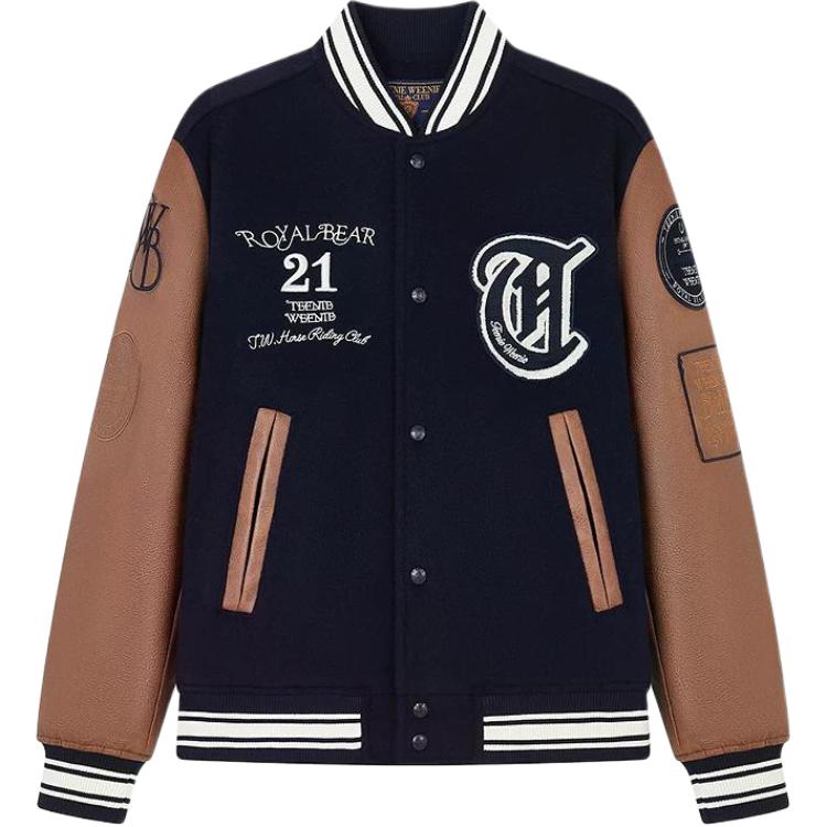 (Women) Teenie Weenie Men Winter Stand Collar Baseball Jacket Standard Fit TNJP244T02A