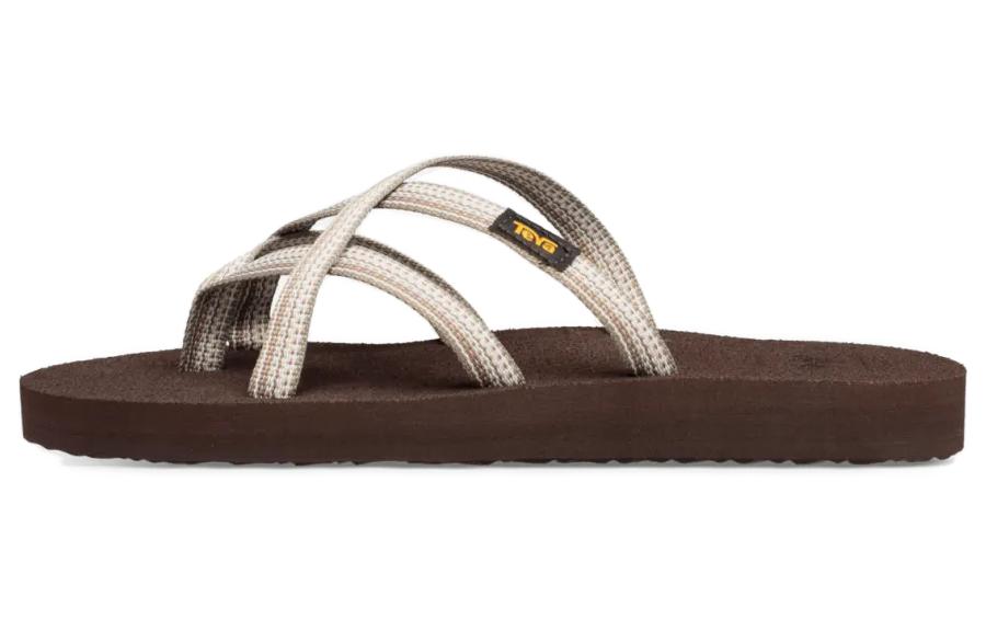 (Women) TEVA Comfort Slide Sandal 'White Brown' 6840-02
