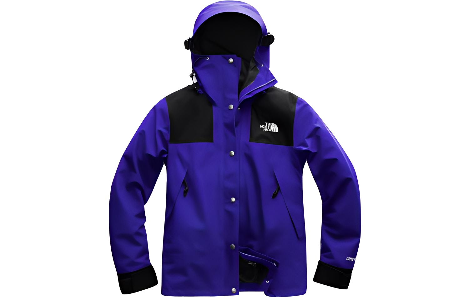 (Women) TNF 1990 Blue Camo Windproof Hooded Outdoor Jacket NF0A3JPE-5NX