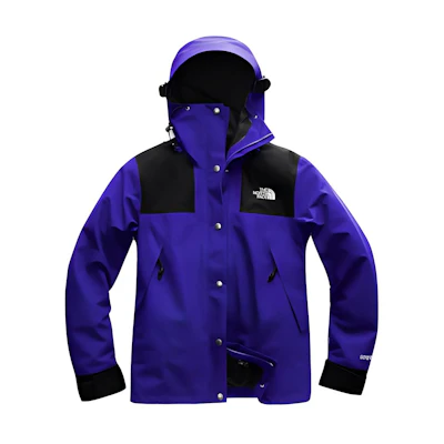 (Women) TNF 1990 Blue Camo Windproof Hooded Outdoor Jacket NF0A3JPE-5NX